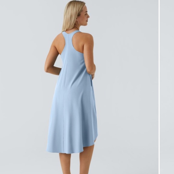 HALARA BREEZEFUL RACER BACK WITH POCKETS HI LOW MIDI DRESS LIGHT BLUE SZ XL - Picture 2 of 14